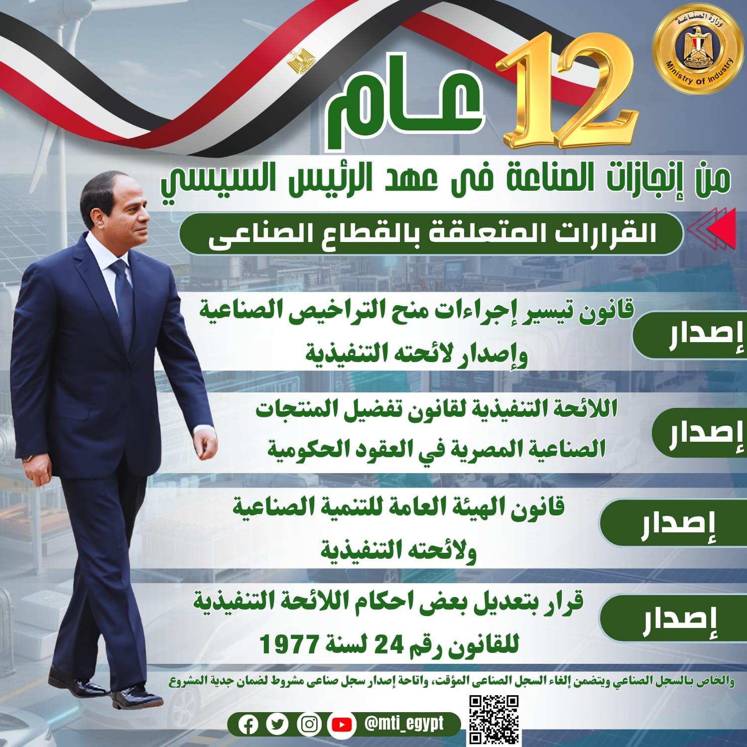 إنجازات قطاع الصناعة