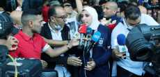 استقبال جيانا فاروق بمطار القاهرة