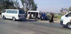حادث انقلاب ميكروباص بأسيوط