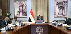 رئيس الوزراء خلال الاجتماع مع محافظ بني سويف