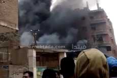 إطفاء حريق التهم مصنع ملابس فى المحلة