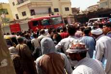 تشييع عاملين توفيا أثناء إصلاح غرفة صرف صحى بصان الحجر