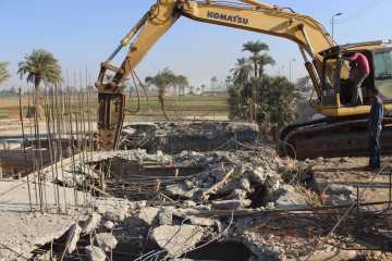 إزالة مبانى مخالفة بالمدخل الجنوبى لاسيوط