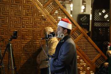 صلاة التراويح بمسجد عمرو بن العاص في ثالث ليالى رمضان  