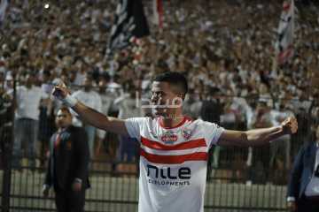 احتفالات لاعبي الزمالك بعد الفوز على الأهلي