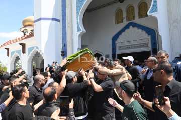 تشييع جثمان زوجة نضال الشافعي من مسجد آل بهجت بدريم