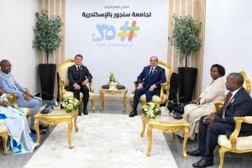 السيسي يستقبل ماكرون في الإسكندرية لافتتاح جامعة سنجور