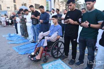 في مسجد الحصري بأكتوبر.. الكبار والصغار وذوي الهمم يؤدون صلاة عيد الأضحى