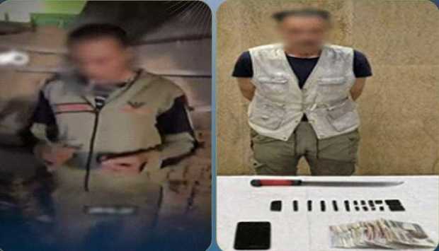 سقوط عاطل بحشيش وسلاح أبيض في حلوان 