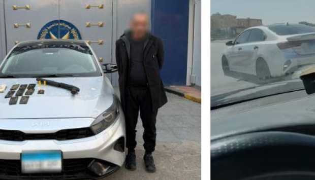 سقوط عنصر جنائي هشم سيارة سيدة بالجيزة 