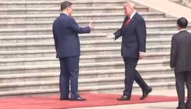 الرئيس الصيني يستقبل ترامب في قاعة الشعب الكبرى (بث مباشر) 