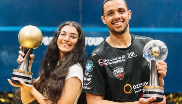 وزير الرياضة يهنئ أمينة عرفي ومصطفى عسل بعد حصد بطولة العالم للإسكواش 