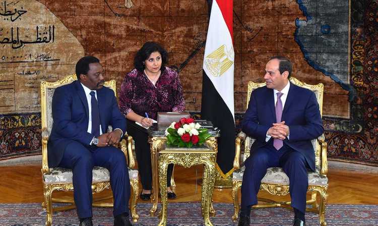 مراسم استقبال السيسى للرئيس الكونغولى فى الاتحادية 