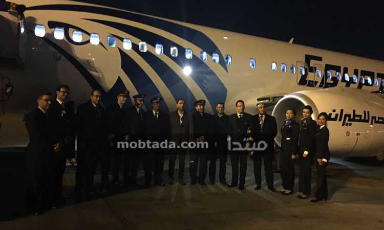  طائرة مصر للطيران الجديدة تصل من الولايات المتحدة 