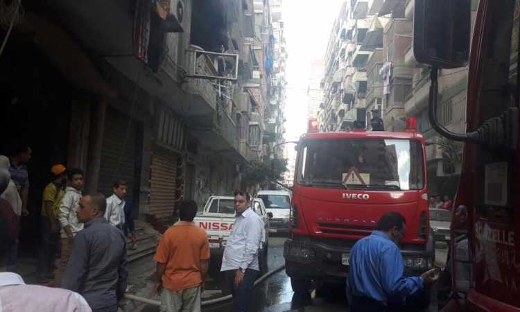 حريق بشقة سكنية فى الإسكندرية 