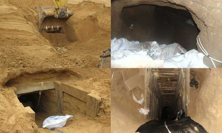 تدمير فتحة نفق على الشريط الحدودى و12 عبوة ناسفة بسيناء