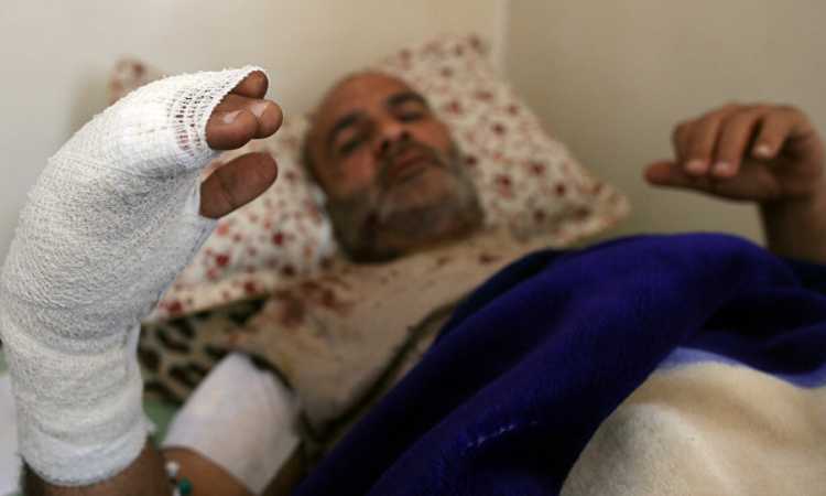 صورة لمصاب من تفجير مسجد أبوهريرة فى بنغازى