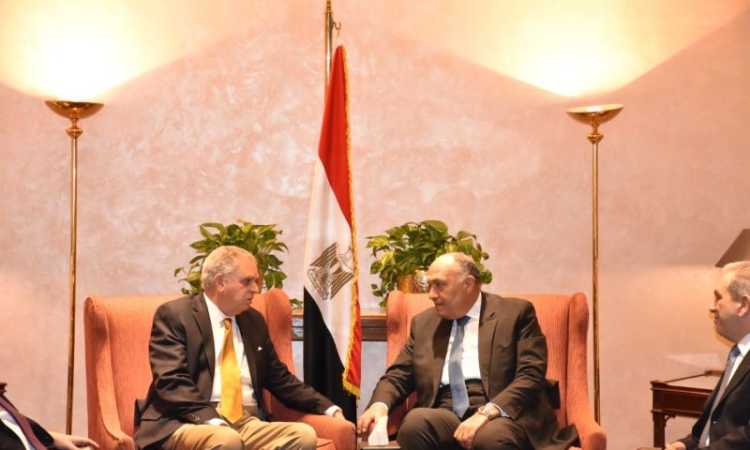 سامح شكرى يلتقي وفد الصندوق اليهودي