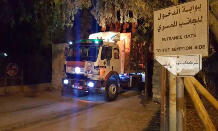 وصول المساعدات الإنسانية المصرية لقطاع غزة