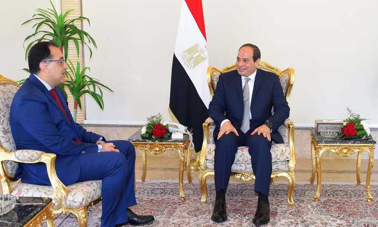 الرئيس السيسى خلال استقباله المهندس مصطفى مدبولى