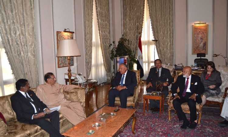وزير الخارجية خلال لقائه رئيس البرلمان السريلانكى
