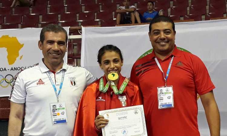 هالة امبابى بطلة منتخب المصارعة