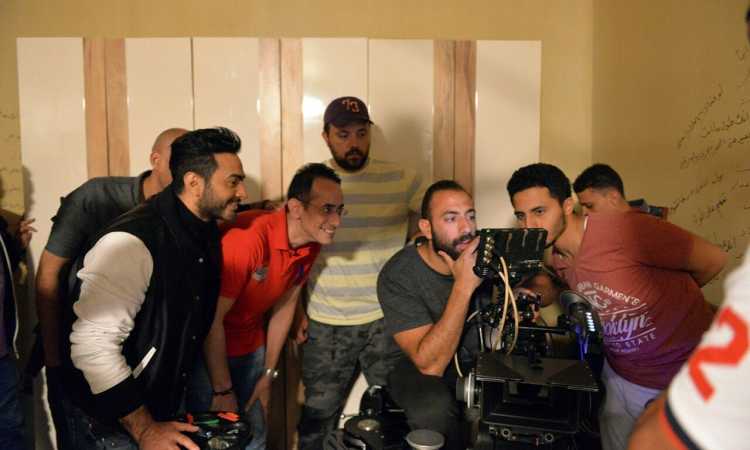 "تامر حسنى خلال تصوير "كفاياك أعذار