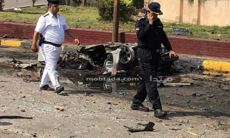 قيادات الأمن فى موقع حادث الدقى