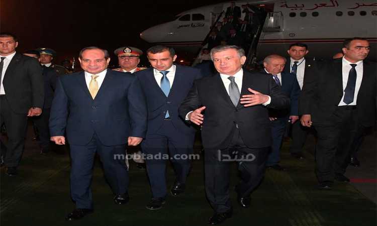 الرئيس السيسى يصل إلى أوزباكستان