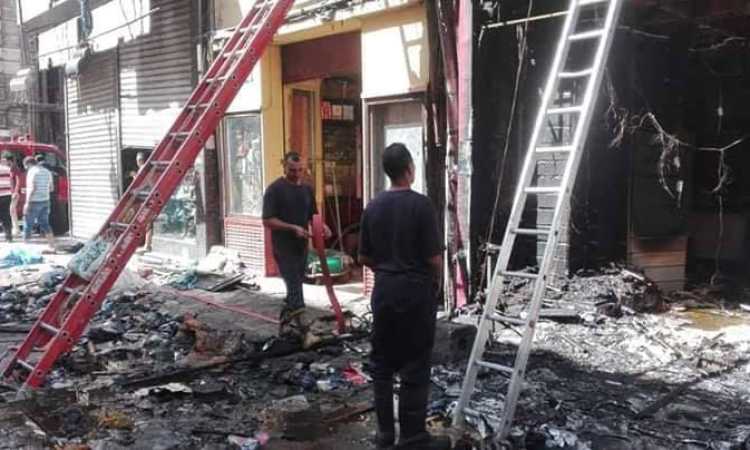 آثار حريق عقار الإسكندرية