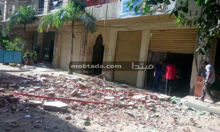 انهيار شرفات بعقار فى الإسكندرية