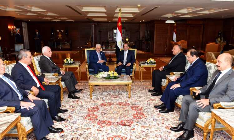 الرئيس يستقبل نظيره الفلسطينى