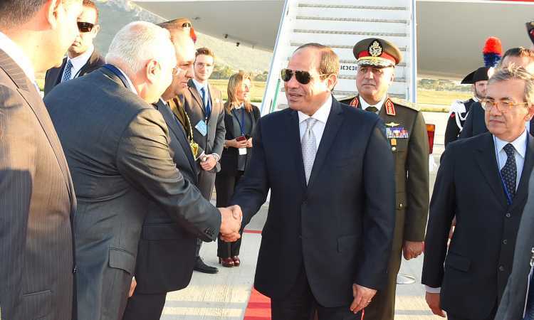 الرئيس السيسى يصل مطار باليرمو
