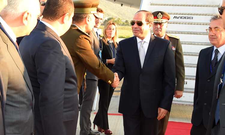 الرئيس السيسى يصل مطار باليرمو