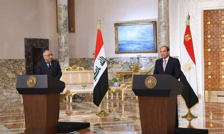 المؤتمر الصحفى بين السيسى ورئيس وزراء العراق