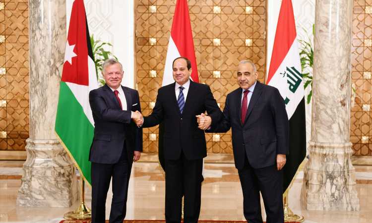 القمة الثلاثية بين السيسى وملك الأردن ورئيس وزراء العراق