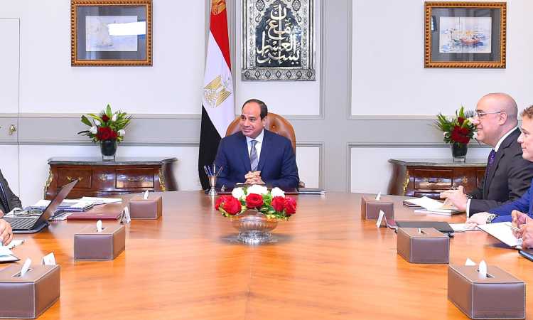 اجتماع السيسى مع رئيس شركة بومباردييه