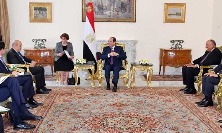 لقاء الرئيس السيسى ووزير خارجية فرنسا
