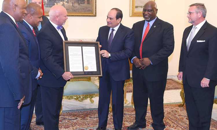 الرئيس السيسي والوفد أمريكي