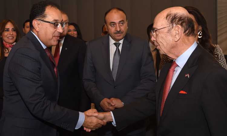 مدبولى ووزير التجارة الأمريكى