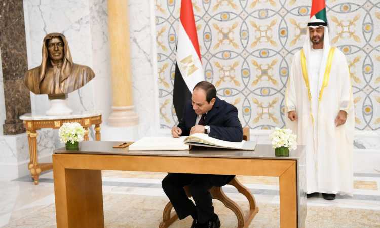 الرئيس السيسى فى قصر الوطن بالعاصمة الإماراتية أبوظبى