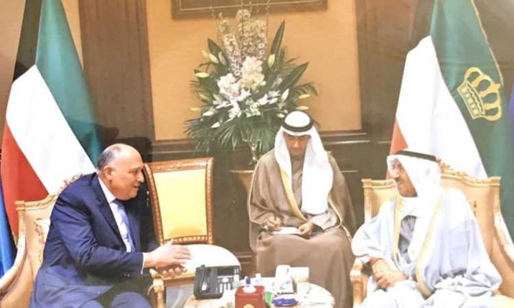أمير الكويت وسامح شكرى