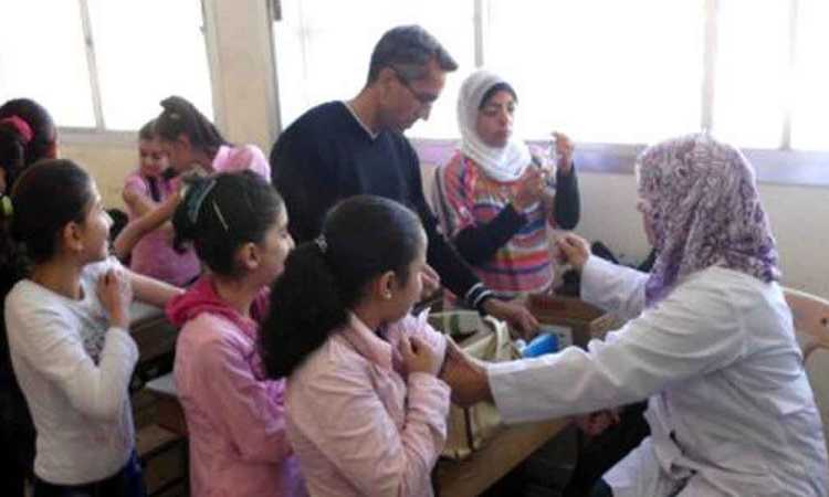 حملة الصحة لتطعيم الأطفال ضد الديدان المعوية
