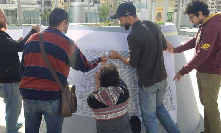 تزيين مدخل المتحف القومى للحضارة