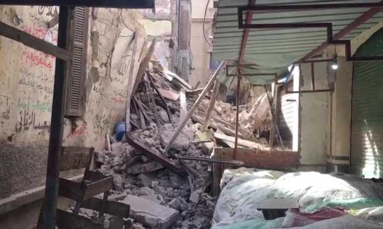 انهيار عقار فى الإسكندرية