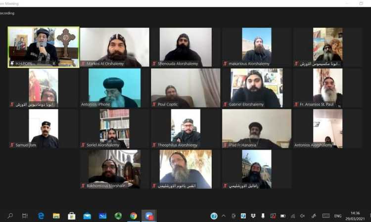  البابا تواضروس يلتقى رهبان القدس عبر ZOOM