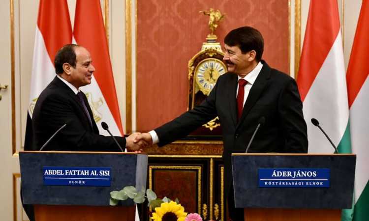المؤتمر الصحفى المشترك للرئيس السيسى ونظيره المجرى