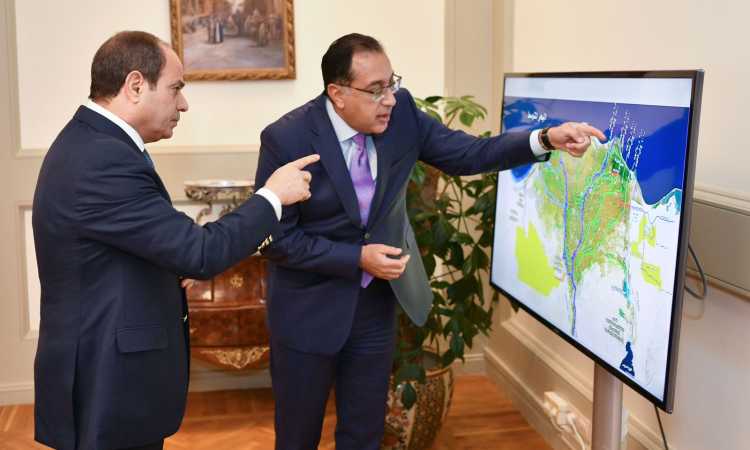 الرئيس عبد الفتاح السيسى ومصطفى مدبولى