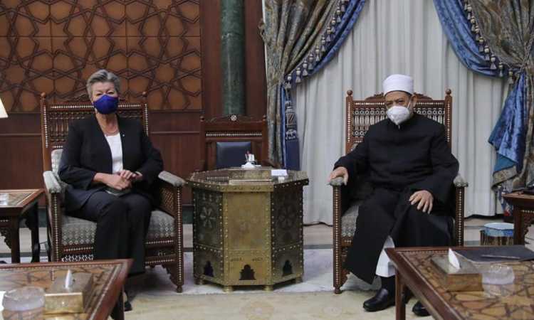 شيخ الأزهر ومفوضة الاتحاد الأوروبى للهجرة