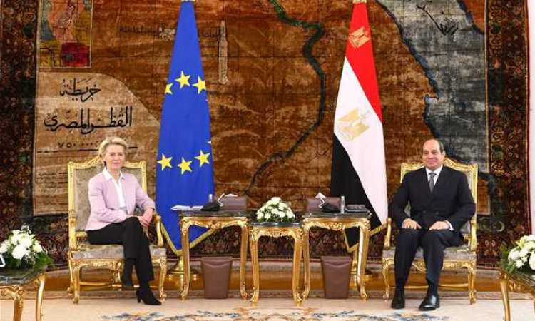 السيسي والسيدة أورسولا فون ديرلاين رئيسة المفوضية الأوروبية